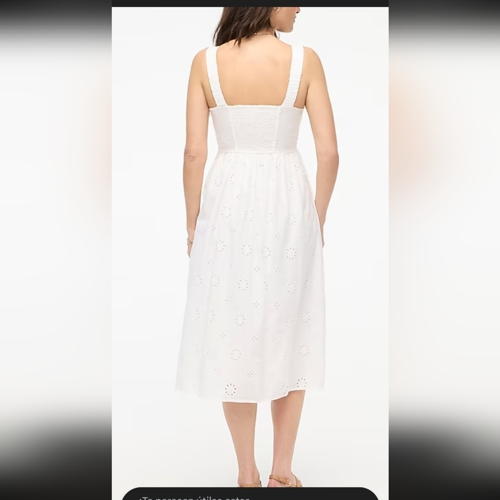 J. Crew White Eyelet Midi Dress